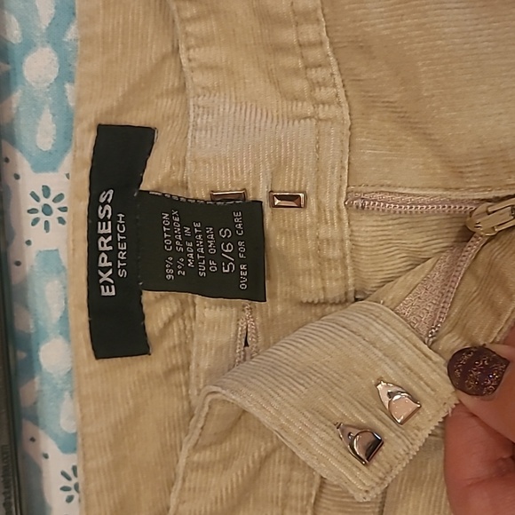 Express Courdory Wide Leg Pants Size 5/6 Short cream/tan - Picture 6 of 12